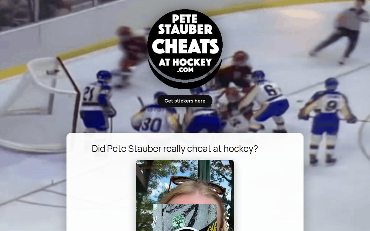 Screenshot of Pete Stauber Cheats At Hockey